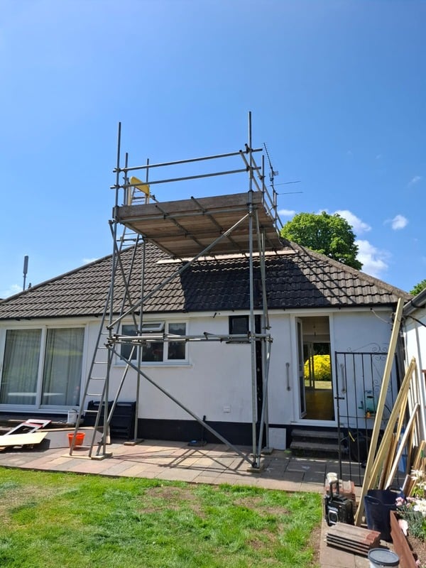 Scaffolding prepared for solar panels
